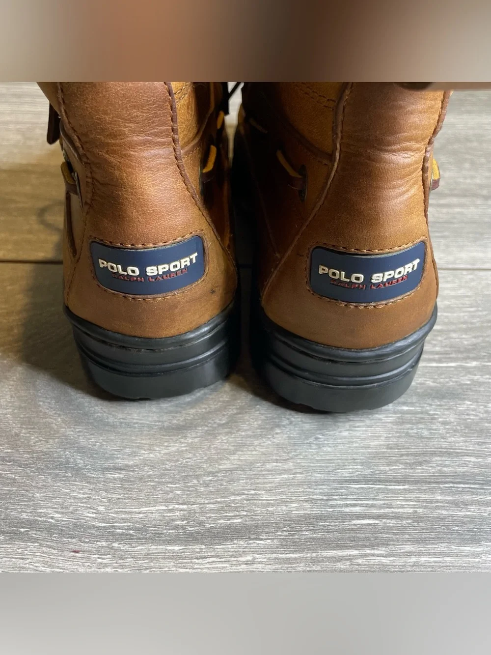 Vintage Polo Sport Ralph Lauren Leather Ankle Boots Buckle Strap Mens Size 9D